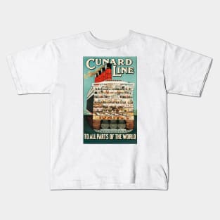 Cunard Line Cruise Liners - Vintage Travel Kids T-Shirt